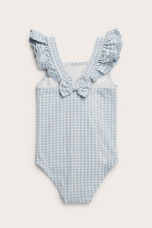 Baby & Kids blue checked frilled swimsuit