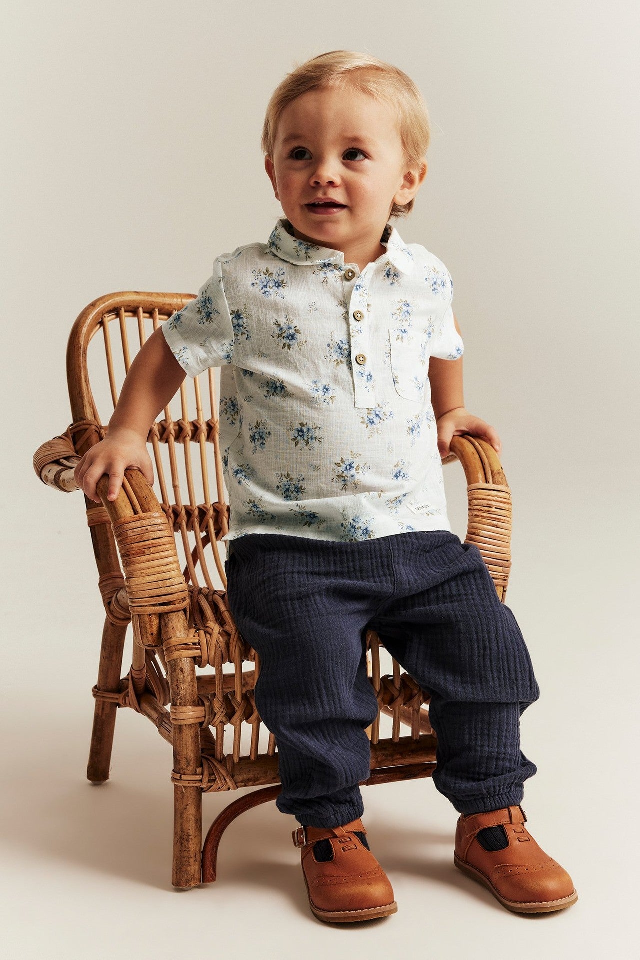 Baby floral short-sleeved shirt