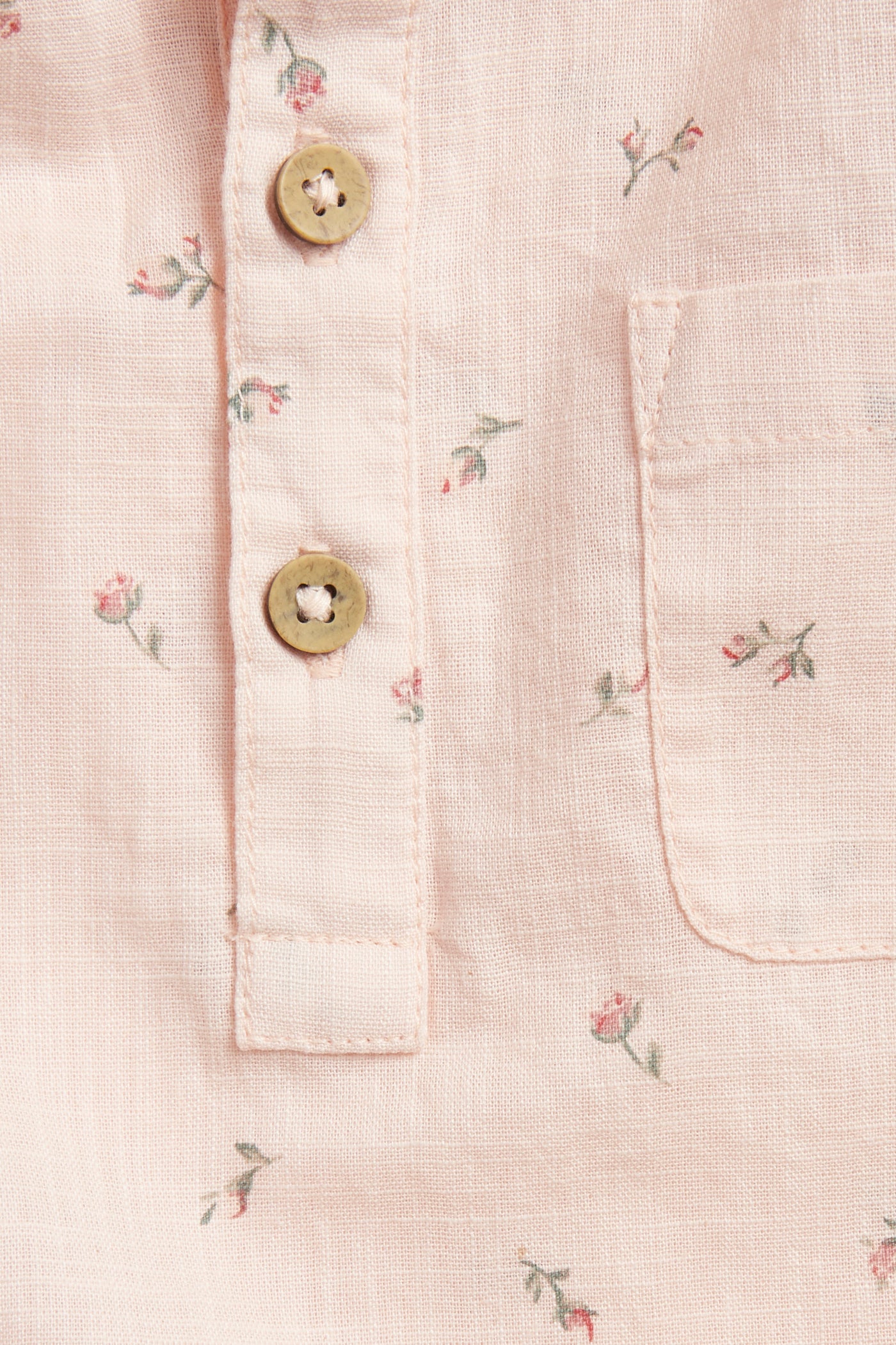 Baby pink floral short sleeve shirt