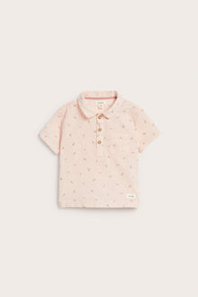 Baby pink floral short sleeve shirt