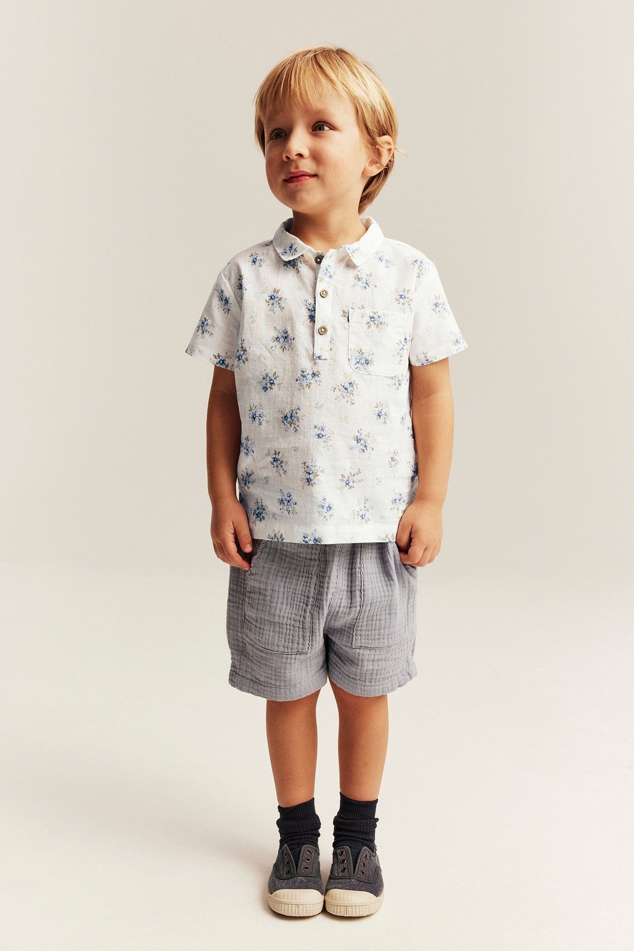 Kids floral short-sleeved shirt