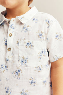 Kids floral short-sleeved shirt