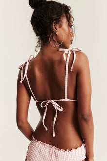 Women's pink triangle bikini top