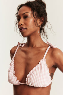 Women's pink triangle bikini top