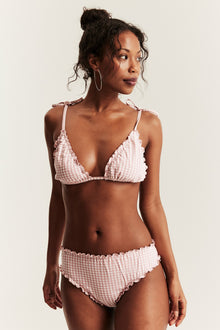 Women's pink triangle bikini top