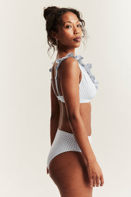 Women's blue checkered bikini bottoms