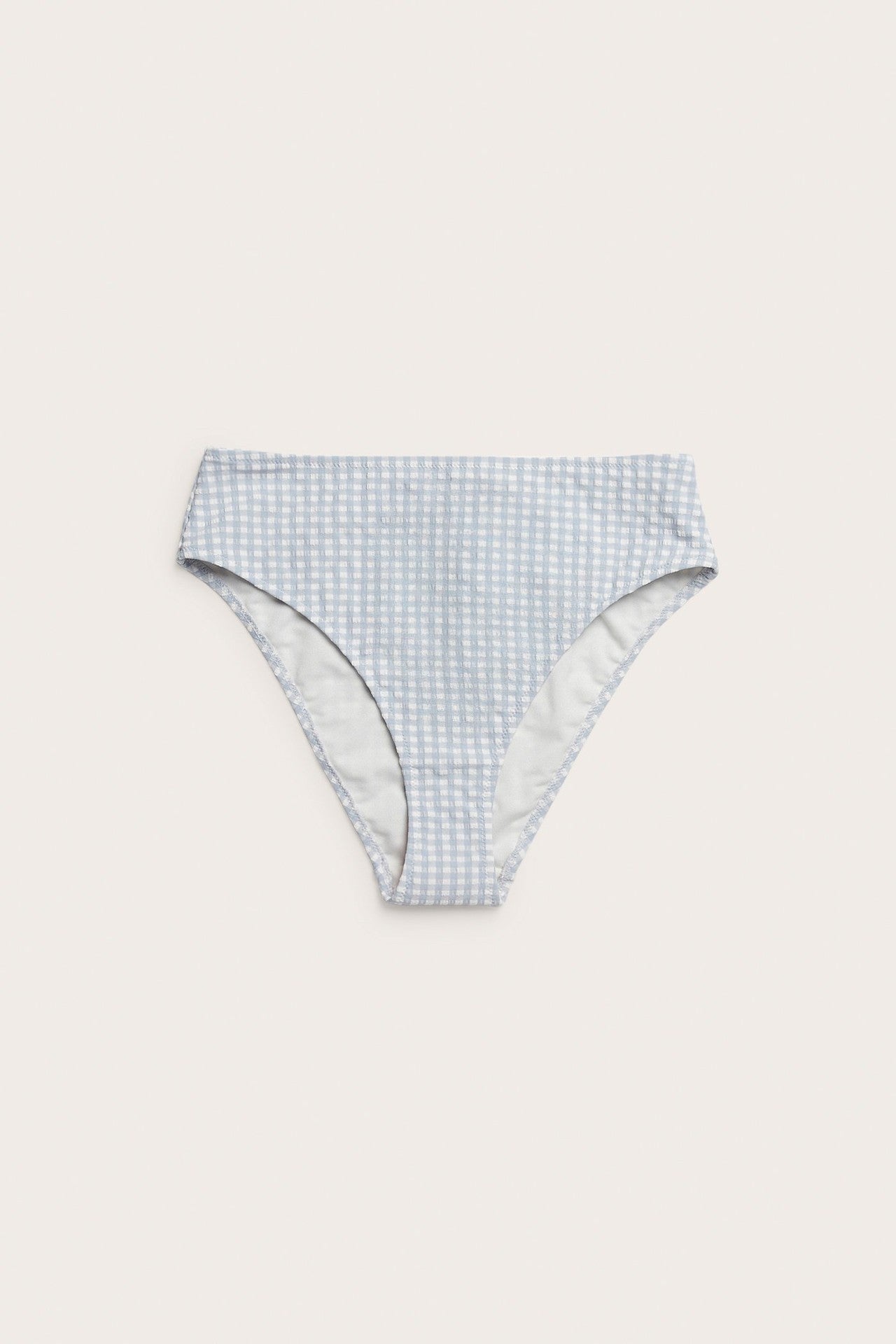 Women's blue checkered bikini bottoms