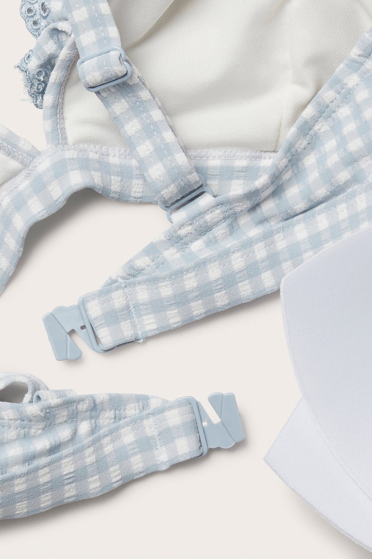 Women's blue checkered bikini top