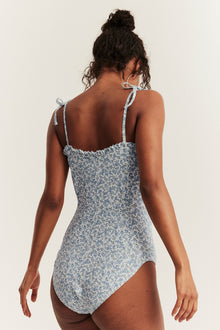 Women's green floral swimsuit