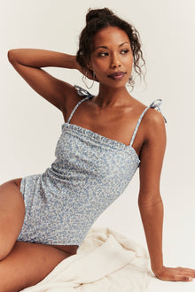 Women's green floral swimsuit