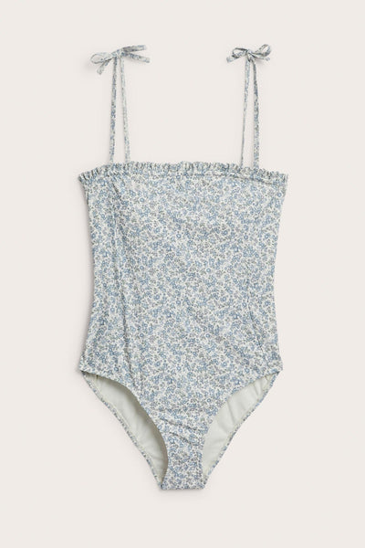 Women's green floral swimsuit