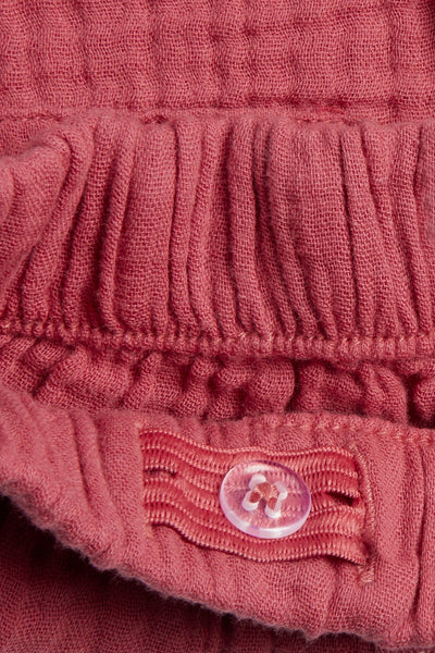 Baby red muslin shorts