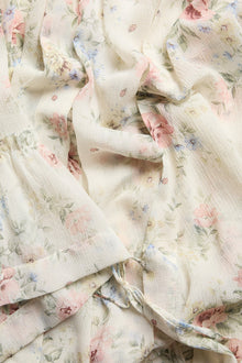 Women's white floral kimono