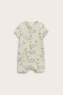 Baby whale‑print romper