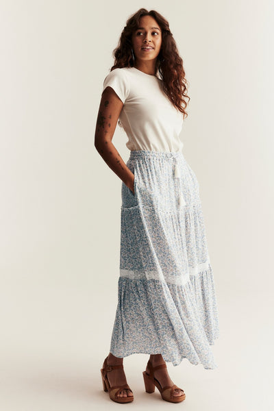 Women's long floral skirt