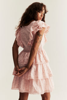 Women’s pink ditsy floral dress
