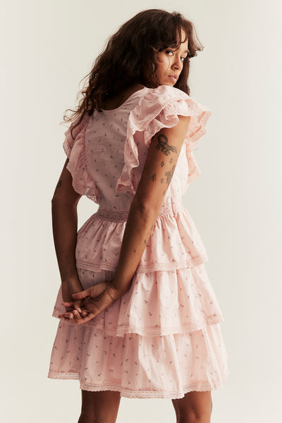 Women’s pink ditsy floral dress