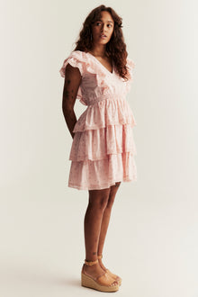 Women’s pink ditsy floral dress