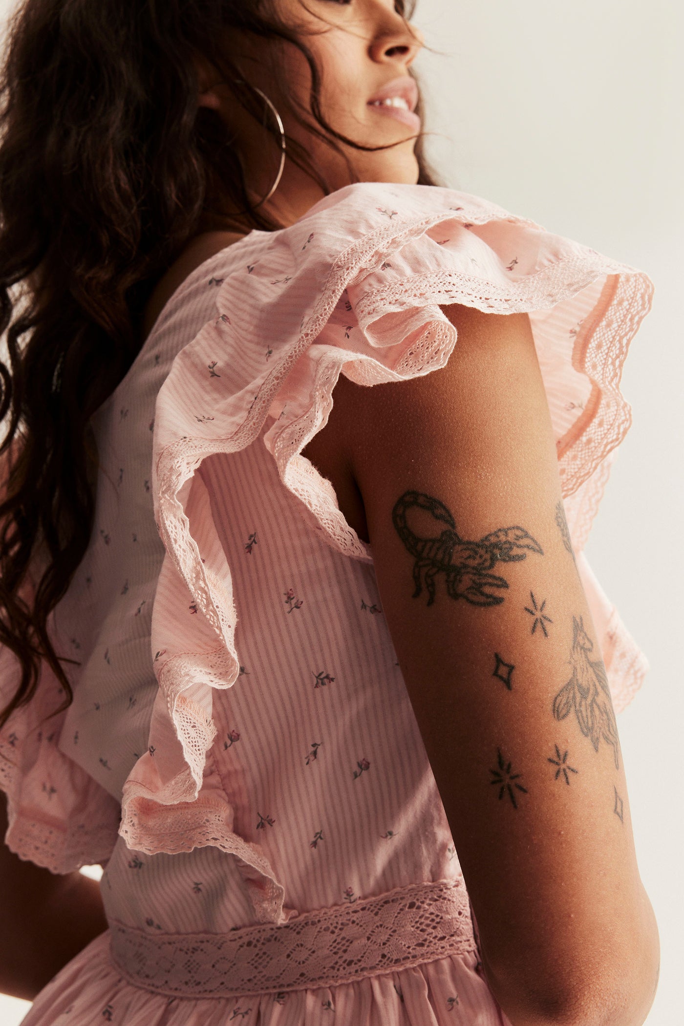 Women’s pink ditsy floral dress