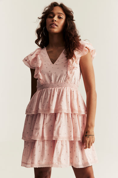 Women’s pink ditsy floral dress