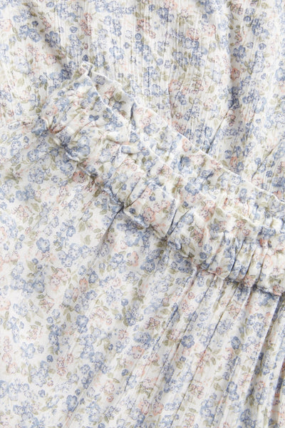 Kids white floral long skirt