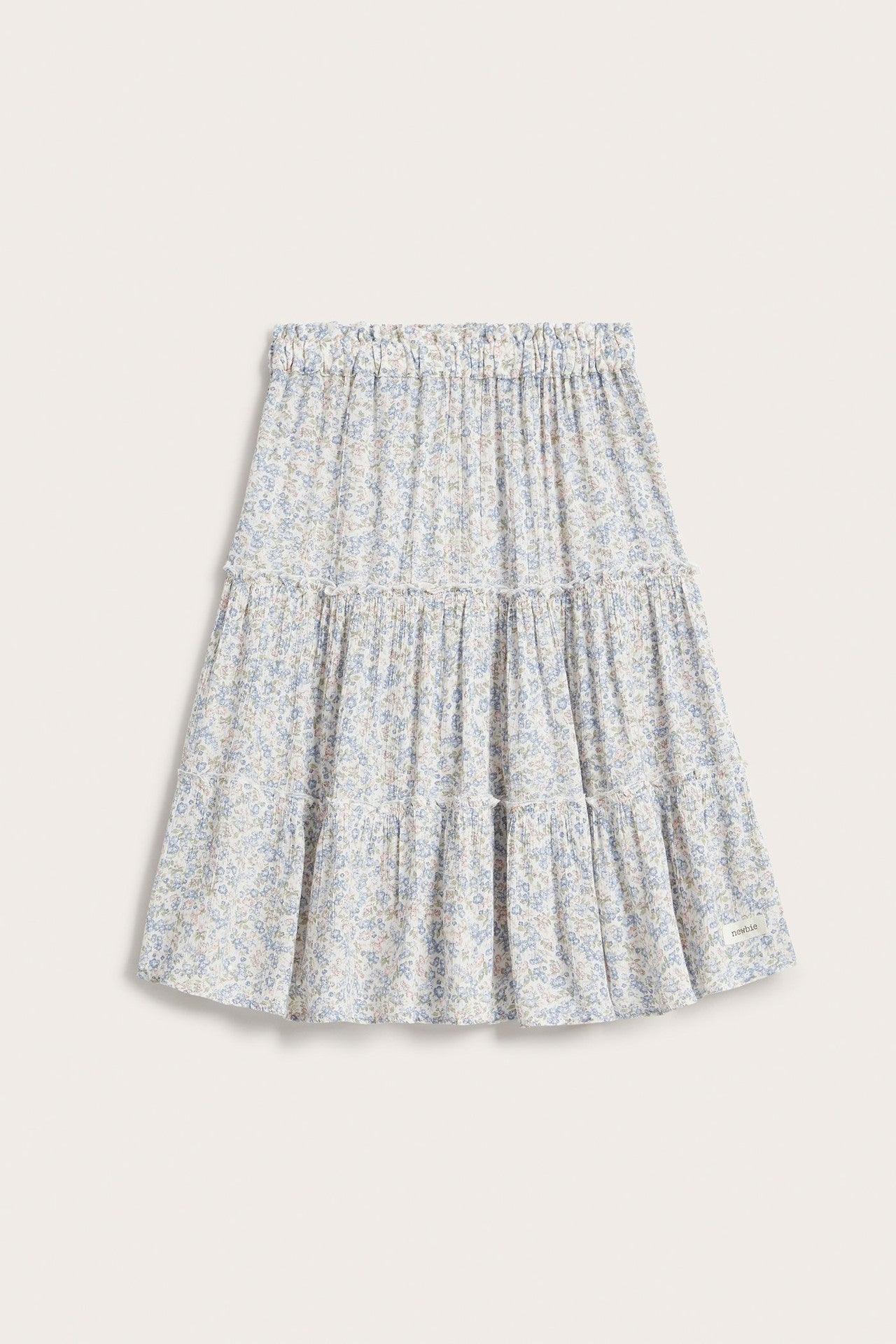 Kids white floral long skirt