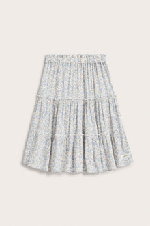 Kids white floral long skirt