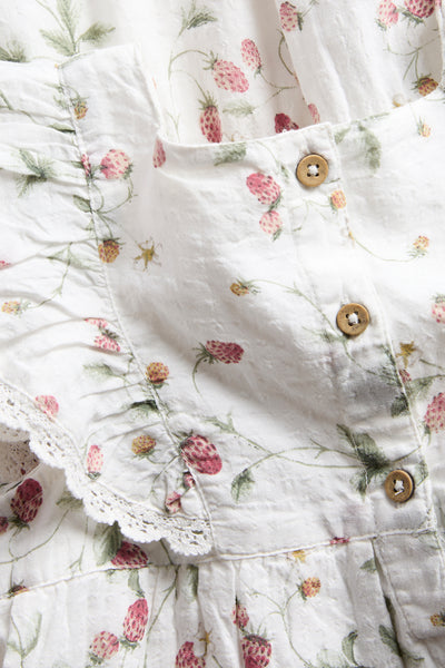 Kids woven wild strawberry dress