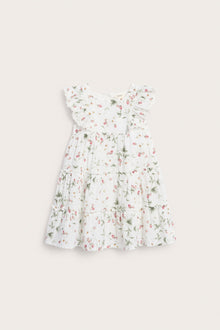 Kids woven wild strawberry dress