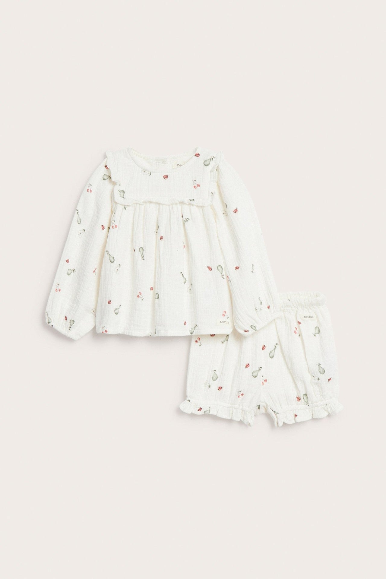 Baby white two-piece muslin set