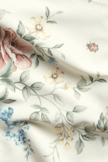 Women's white floral high-waist bikini briefs