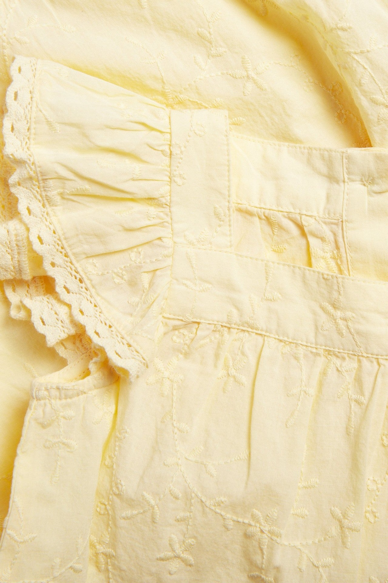 Baby embroidered woven romper