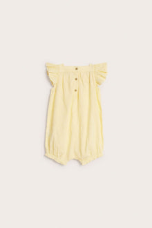 Baby embroidered woven romper