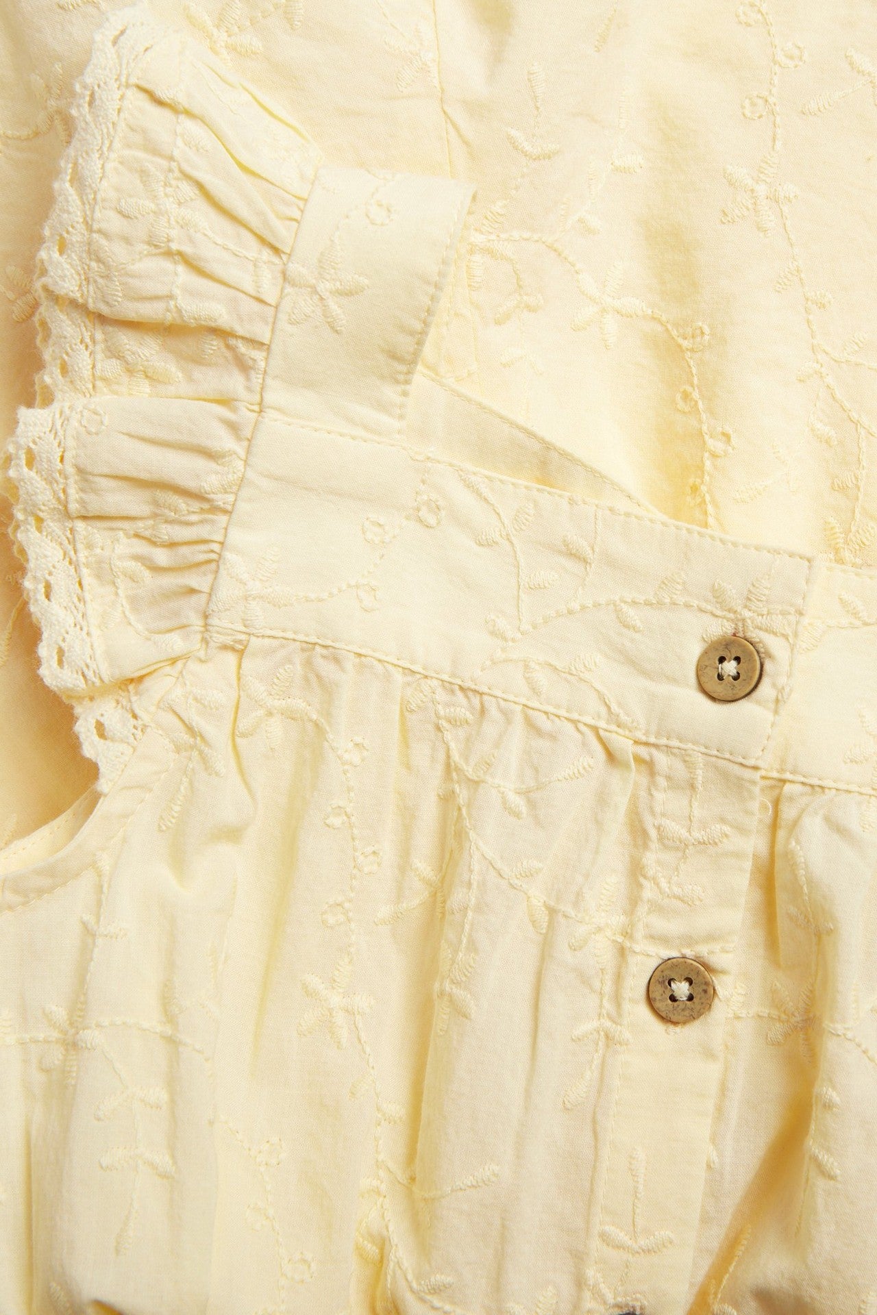 Kids yellow embroidered jumpsuit