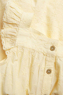 Kids yellow embroidered jumpsuit