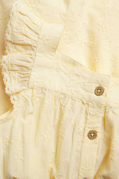 Kids yellow embroidered jumpsuit