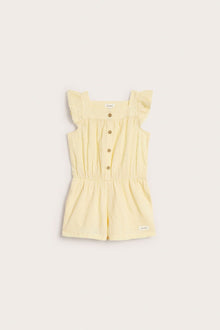 Kids yellow embroidered jumpsuit