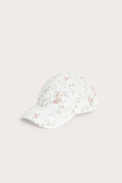 Baby & kids’ white floral cap with bow