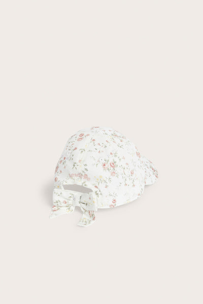 Baby & kids’ white floral cap with bow