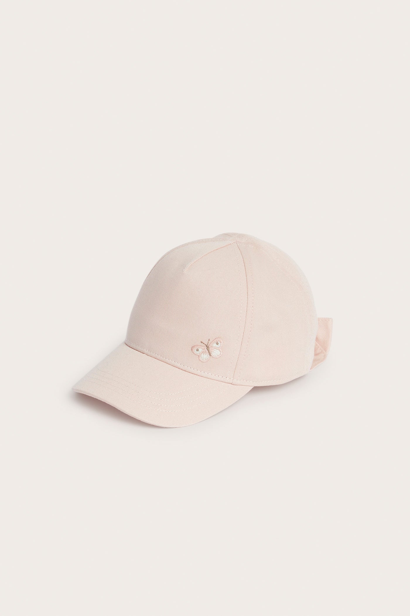 Baby & kids’ pink cap with embroidered butterfly