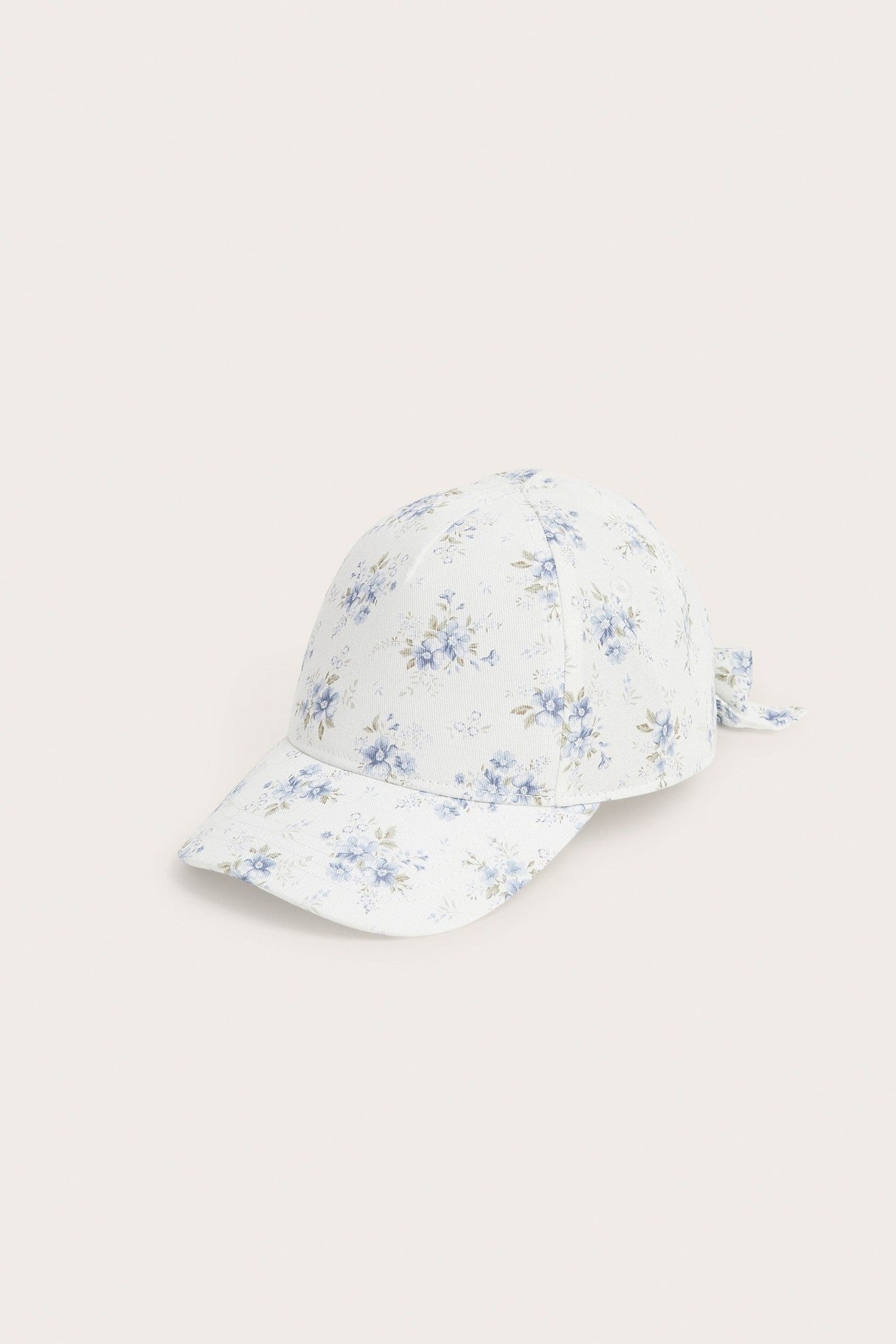 Baby white floral cap with bow