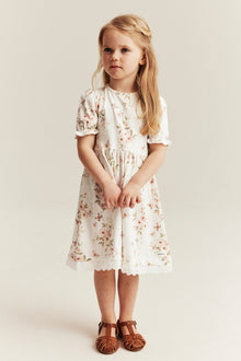 Kids floral dress with puff sleeves
