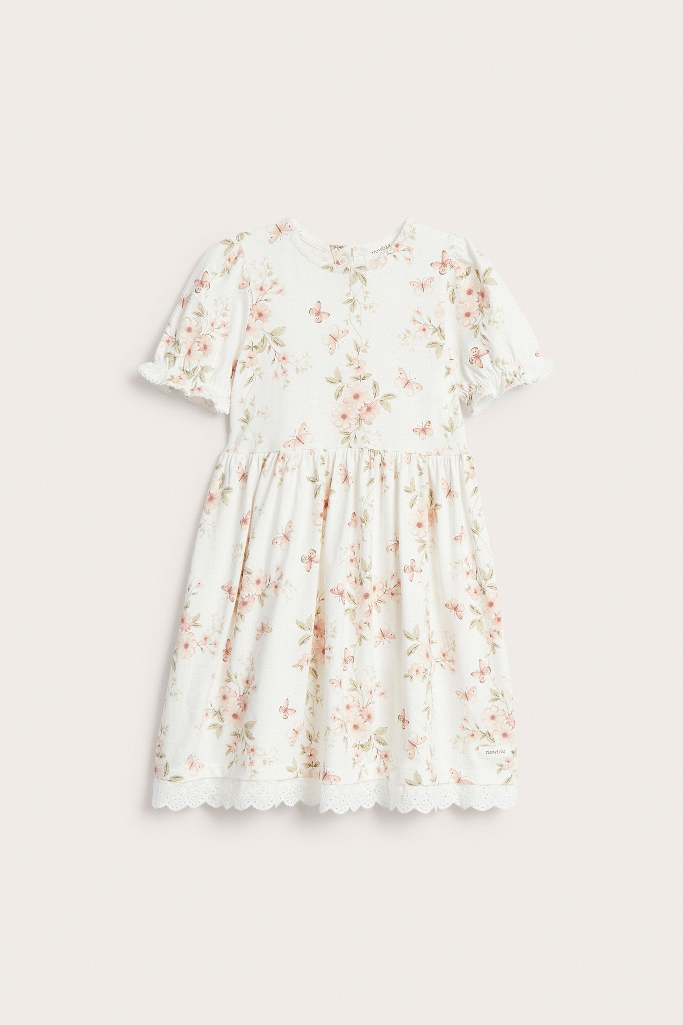Kids floral dress with puff sleeves