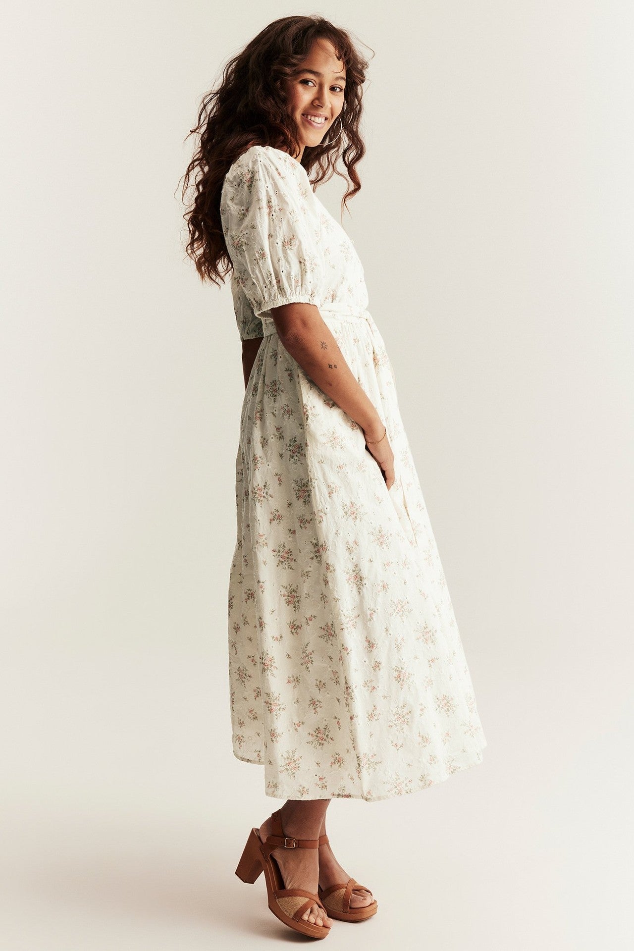 Women's white floral dress