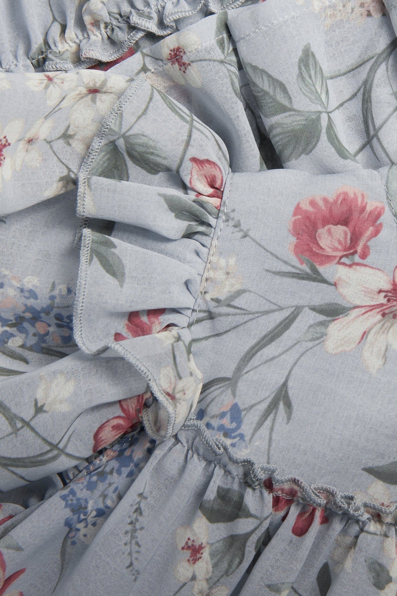 Kids floral chiffon dress with frills