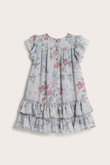 Kids floral chiffon dress with frills