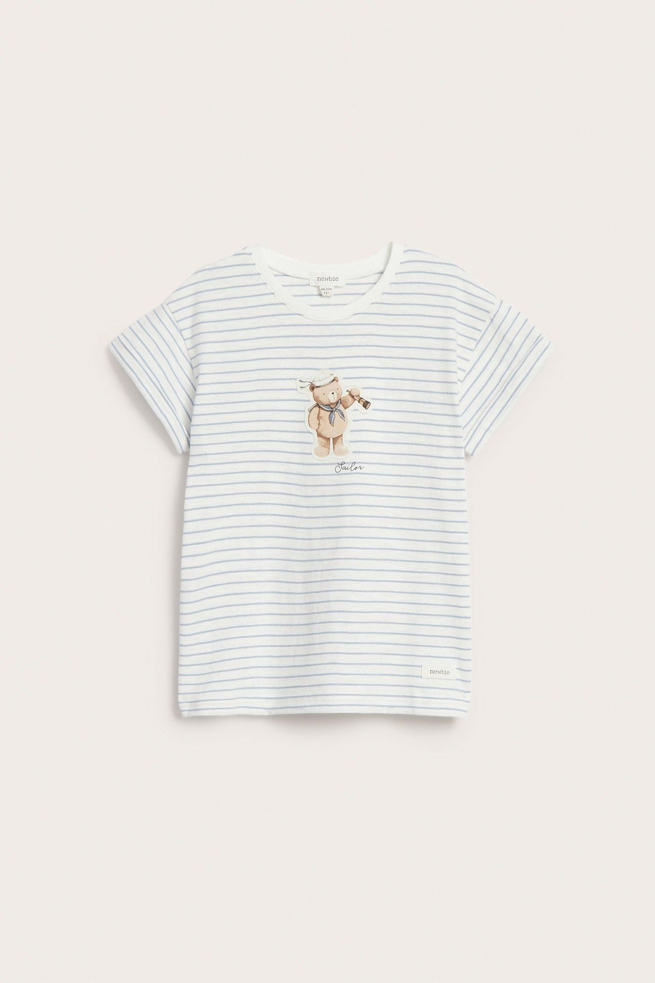 Kids striped t-shirt with teddy appliqué
