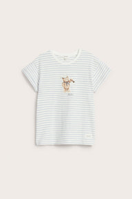 Kids striped t-shirt with teddy appliqué