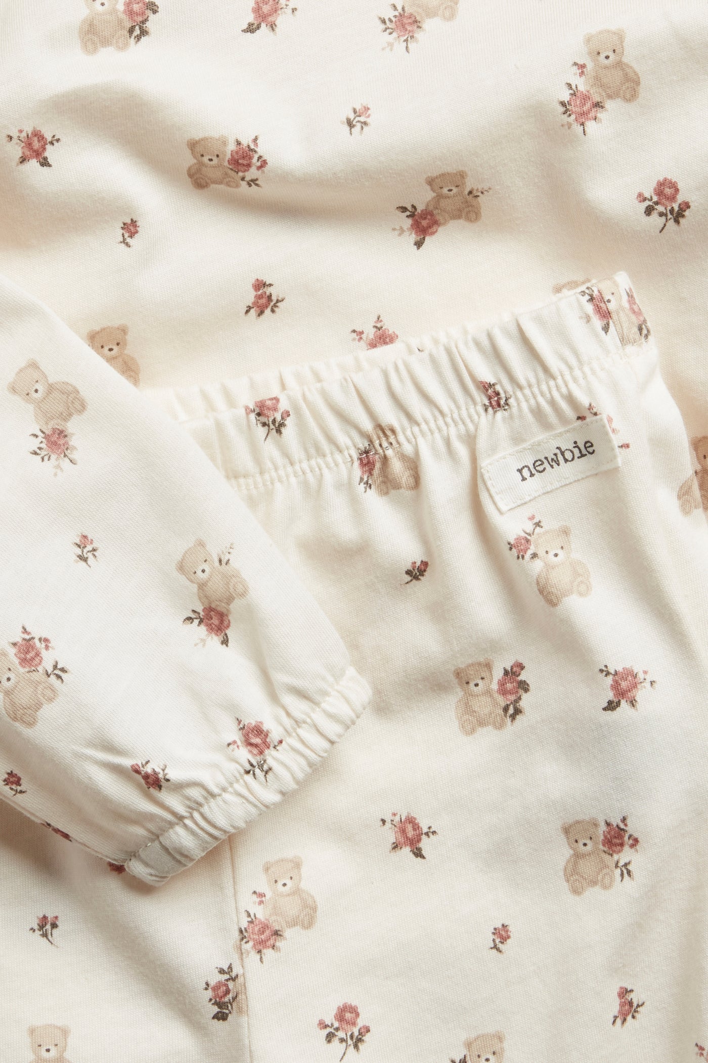 Baby & kids' white floral pyjamas with teddy bears