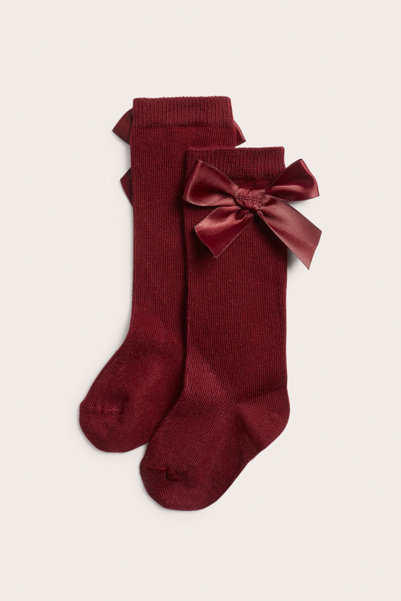 Baby red knee-high bow socks